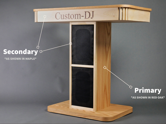 Small DJ Booth With Outlet and Built-In Speaker Design | Custom-DJ