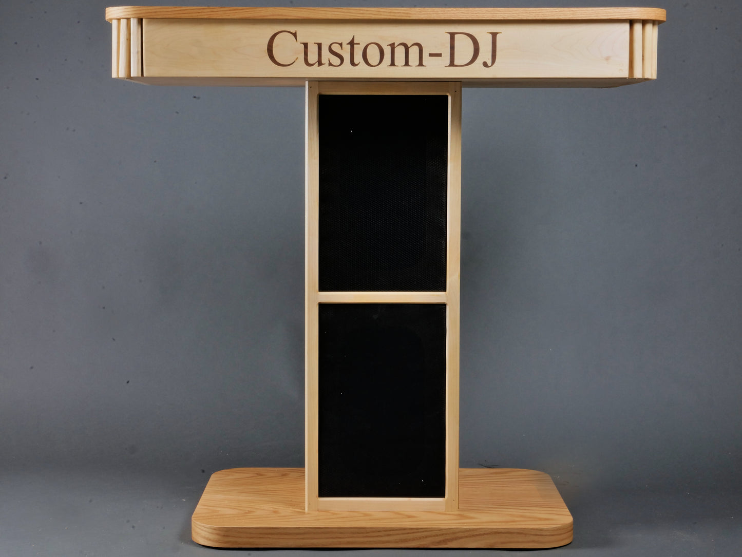 Large DJ Booth with Outlet and Built-In Speaker Design | Custom-DJ