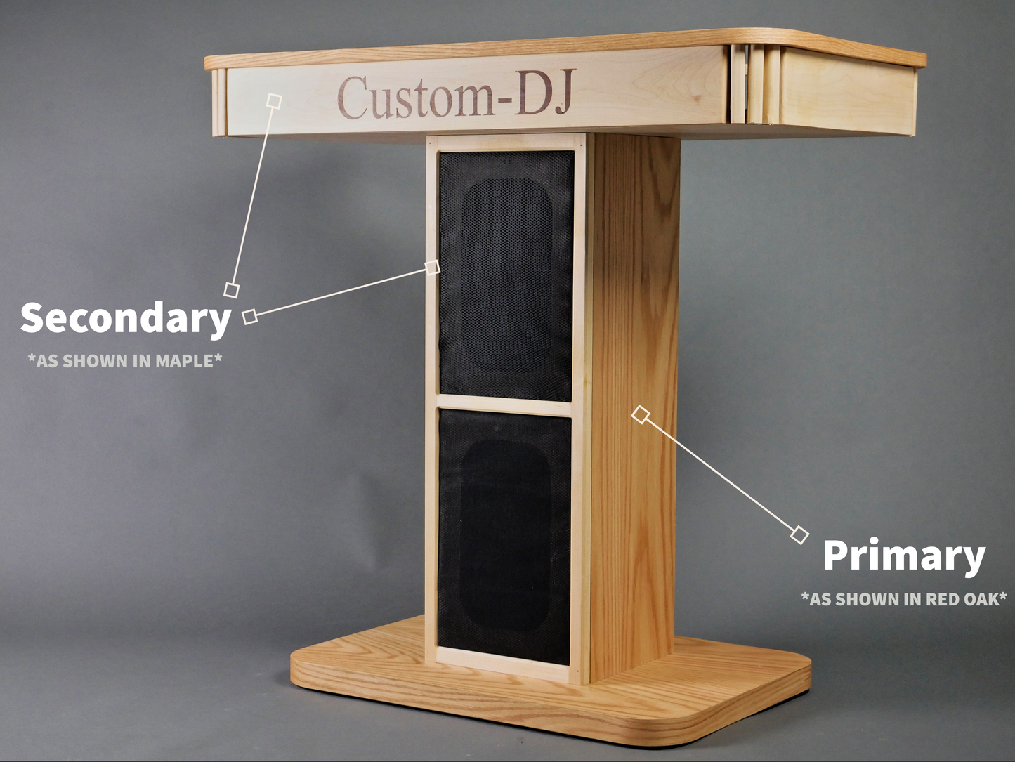 Small DJ Booth With Outlet and Built-In Speaker Design | Custom-DJ