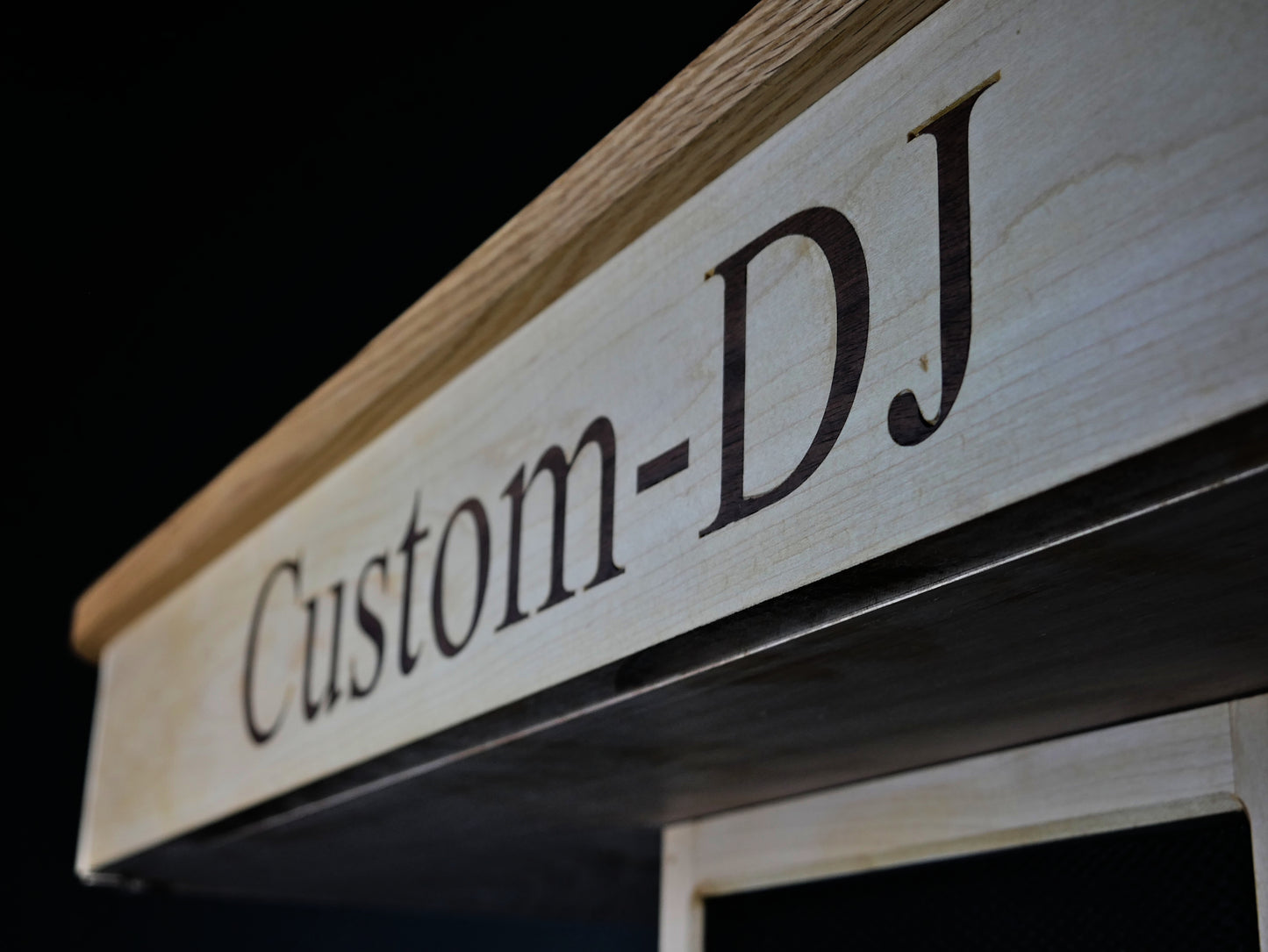 Small DJ Booth With Outlet and Built-In Speaker Design | Custom-DJ